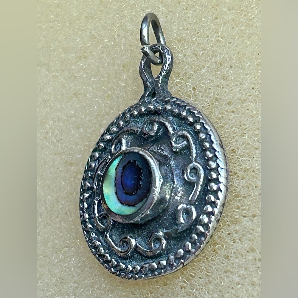Sterling Silver Pendant With Abalone Inlay - image 2